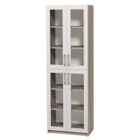 Четирикрилен шкаф със стъклени врати