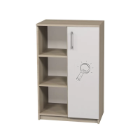 Полуотворен шкаф с една врата и фотопечат