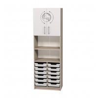 Dulap semideschis cu cutii și imprimare foto