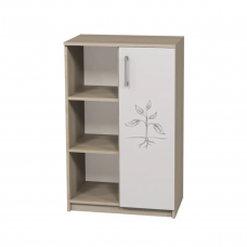 Полуотворен шкаф с една врата и фотопечат