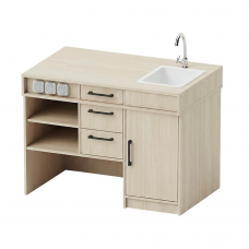 Стол демонстрационный Pro Line с тремя розетками, мойкой и покрытием HPL