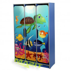 Гардероб детски трикрилен "Подводен свят" 