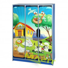 Гардероб Детски трикрилен "На село при баба" 