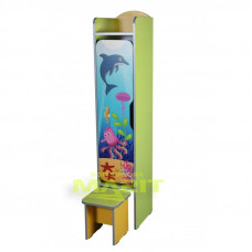  Гардероб детски еднокрилен с пейка "Подводен свят"