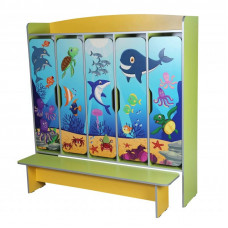  Гардероб Петикрилен с пейка "Подводен свят" 