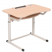 Парта одноместная на плоскоовальном и круглом каркасе 